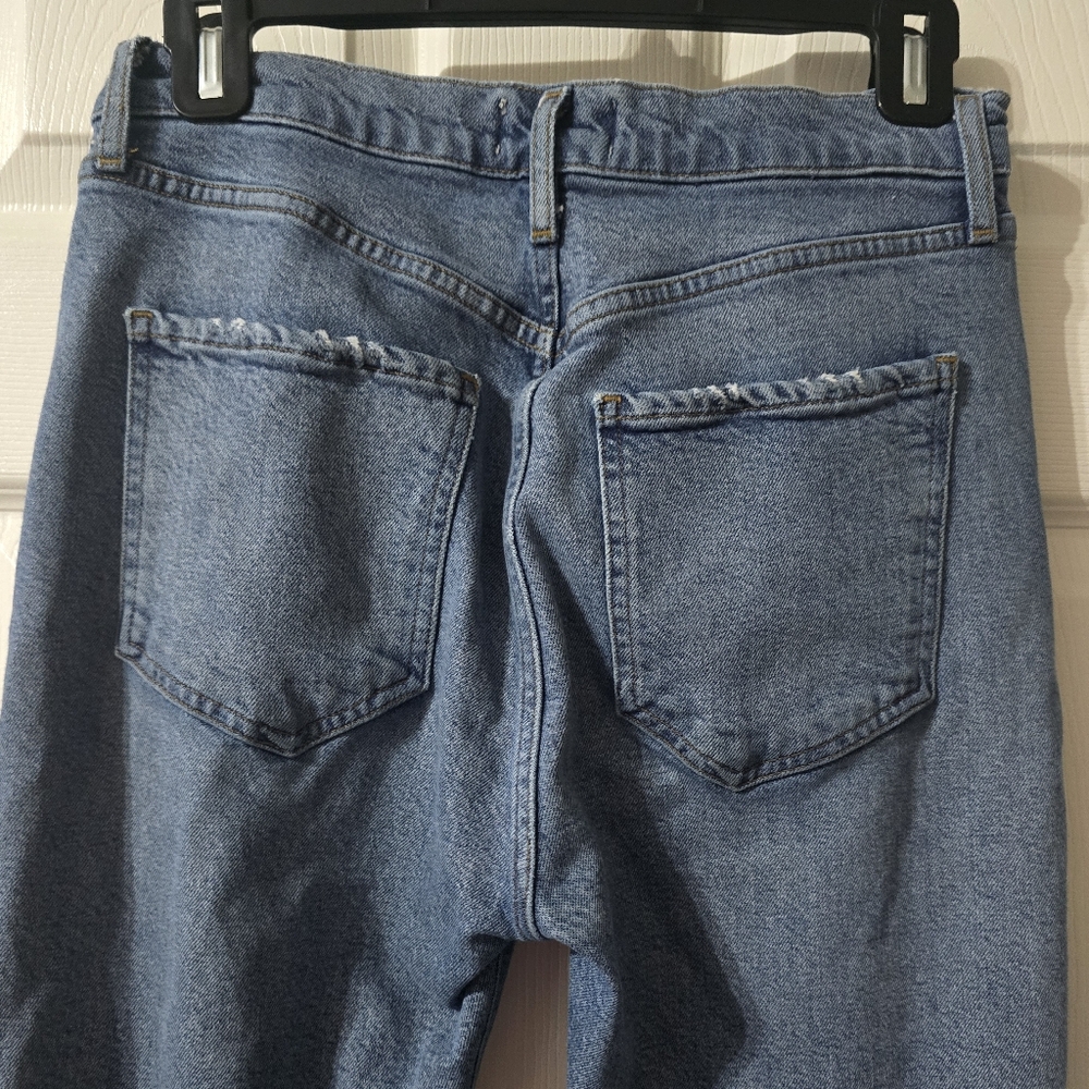 AGOLDE Riley High Rise Straight Crop, Button-Fly, Medium Destructed Wash, EUC! - Picture 8 of 13